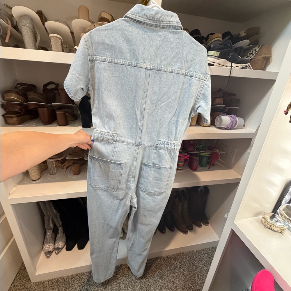 Light Blue Denim Jumpsuit - Picture 2 of 2